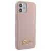 Guess GUHCP12SLSLMGLP iPhone12 mini 5,4 jasnoróżowy/light pink hardcase Silicone Script Gold Logo